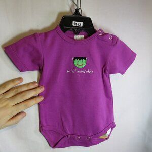 Baby Mini Monster Purple Bodysuit Halloween Costume embroidered 3-6mts